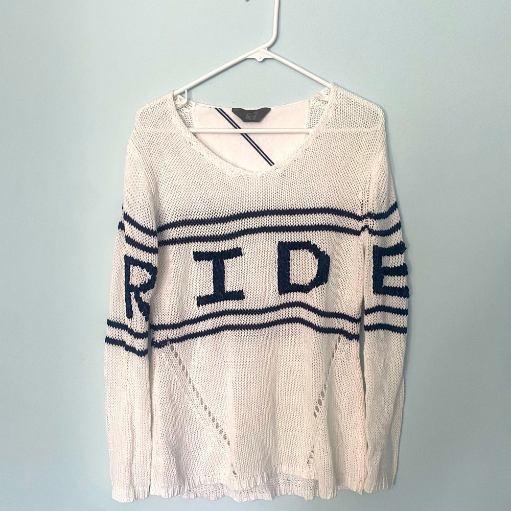 goode rider sweater white with black “ride” size M